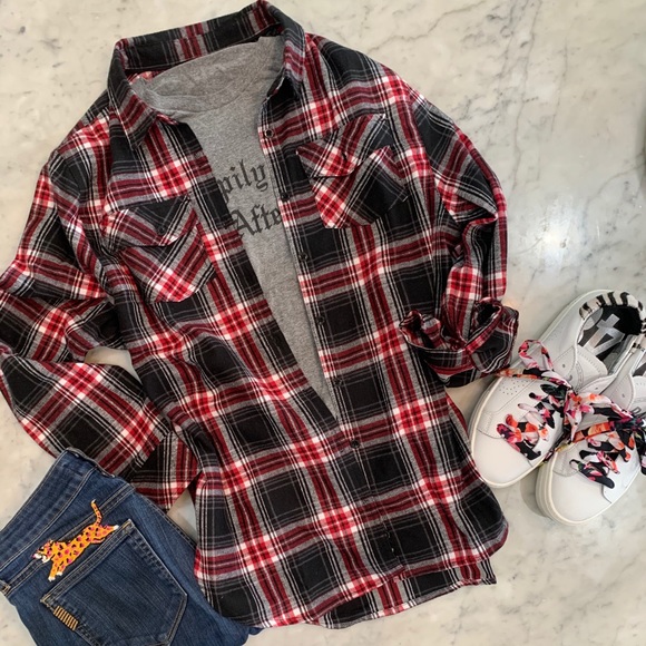 Rolling Stones Flannel Button up shirt new - Picture 2 of 5